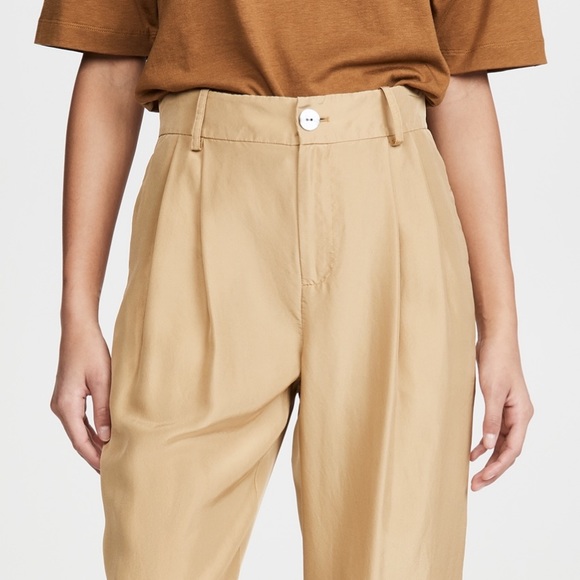 VINCE Cropped Silk Trousers in Sun Khaki Size 2 - Picture 5 of 7